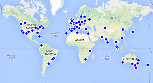 SIAA survey map of respondents