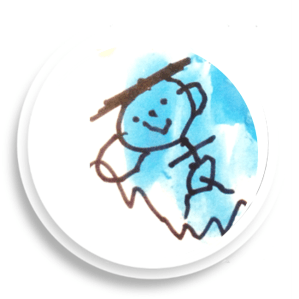 Child's drawing of a happy kid